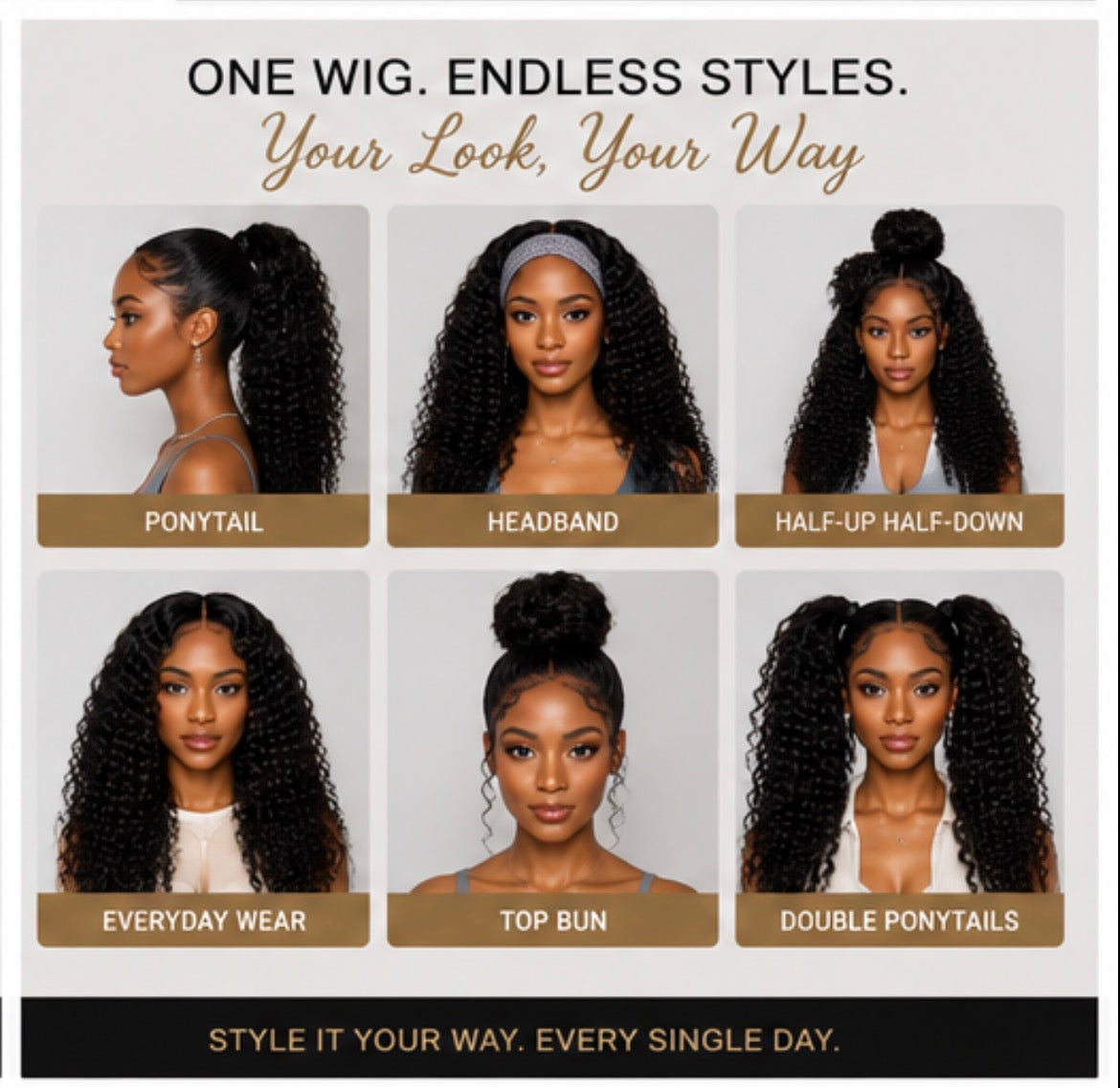 Burmese Curly V-Part Wig