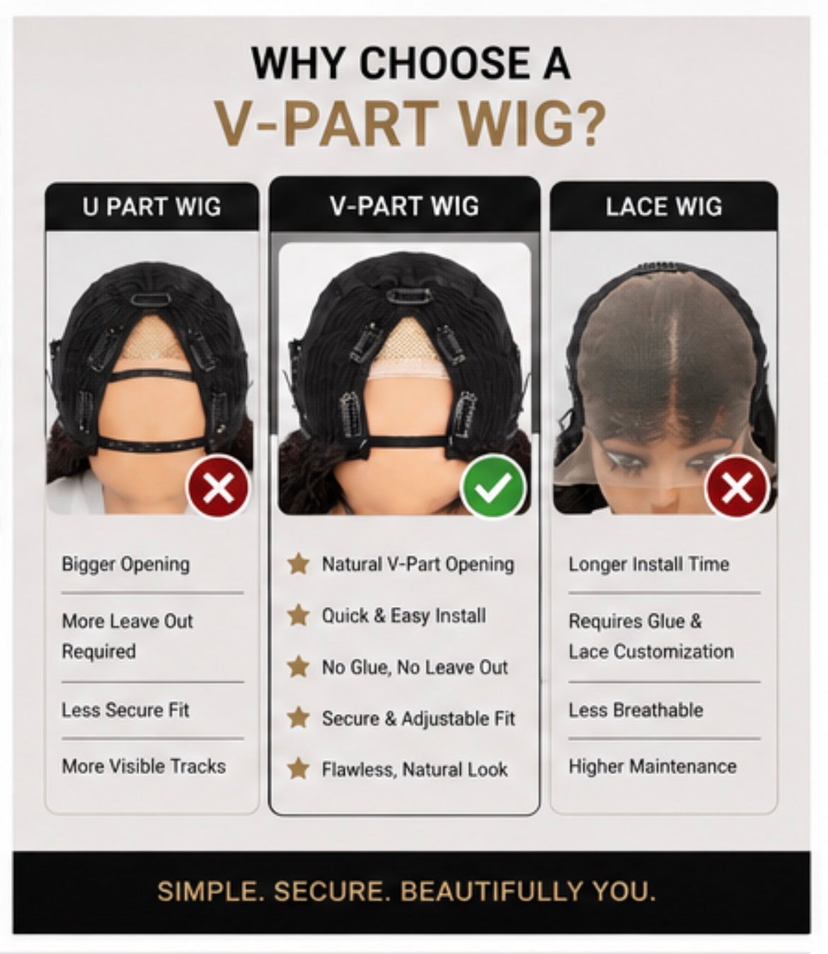 Burmese Curly V-Part Wig