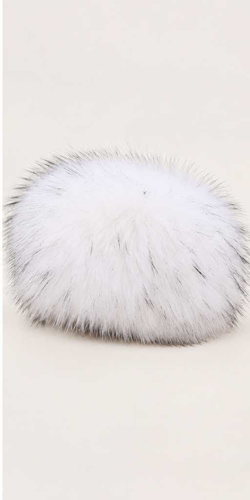 Plush faux fur hat in white, separate product image
