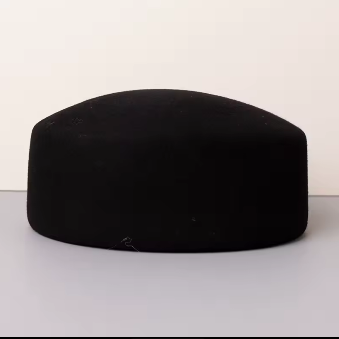 Black 100% wool pillbox hat product photo